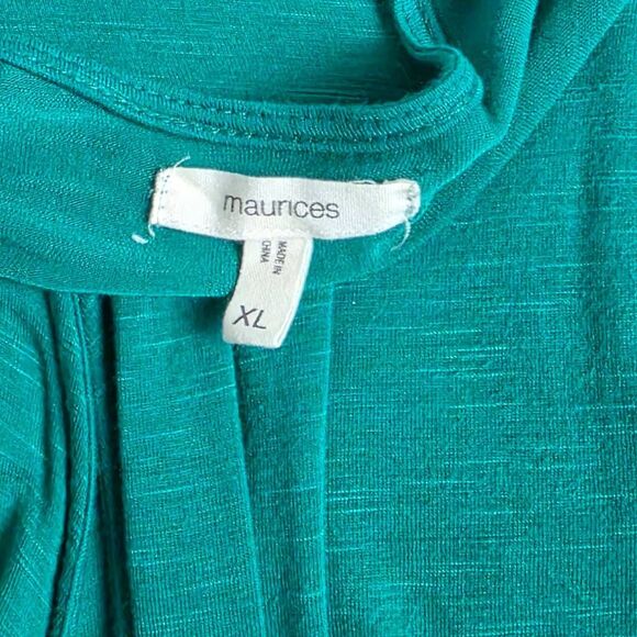 Maurices XL Teal Wrap Front Bell Sleeve Knit Top - Picture 5 of 7